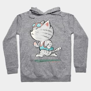 runner cat Hoodie